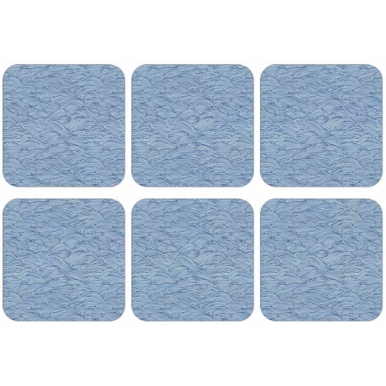 Golven - Ritmisch - Blauw onderzetter kurk middel 366 -zkaufland3dotto
