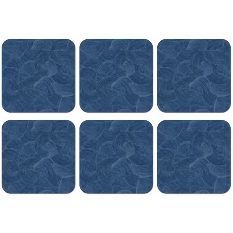 Golven - Textuur - Patroon - Blauw onderzetter kurk middel 366 -zkaufland3dotto