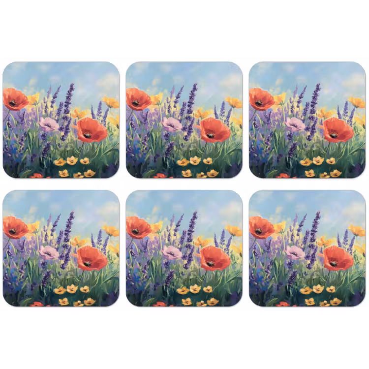 Weide - Bloemen - Kleurrijk onderzetter kurk middel -zkaufland3dotto