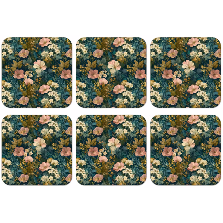 Wilde bloemen - Botanisch - Patroon - Roze - Romantisch onderzetter kurk middel 366 -zkaufland3dotto