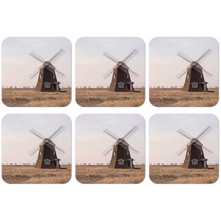 Windmolens - Landschap - Veld onderzetter kurk middel -zkaufland3dotto