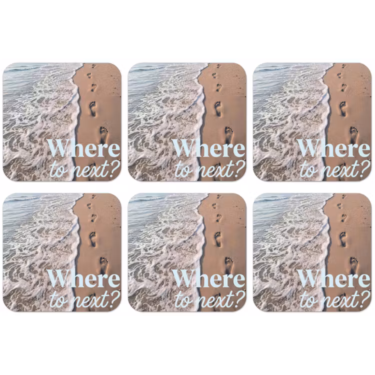 Where to next - Strand - Voetstappen onderzetter kurk middel -zkaufland3dotto