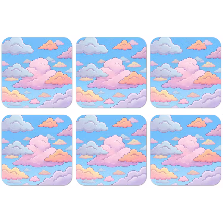 Wolk - Lucht - Natuur - Illustratie - Pastel onderzetter kurk middel -zkaufland3dotto