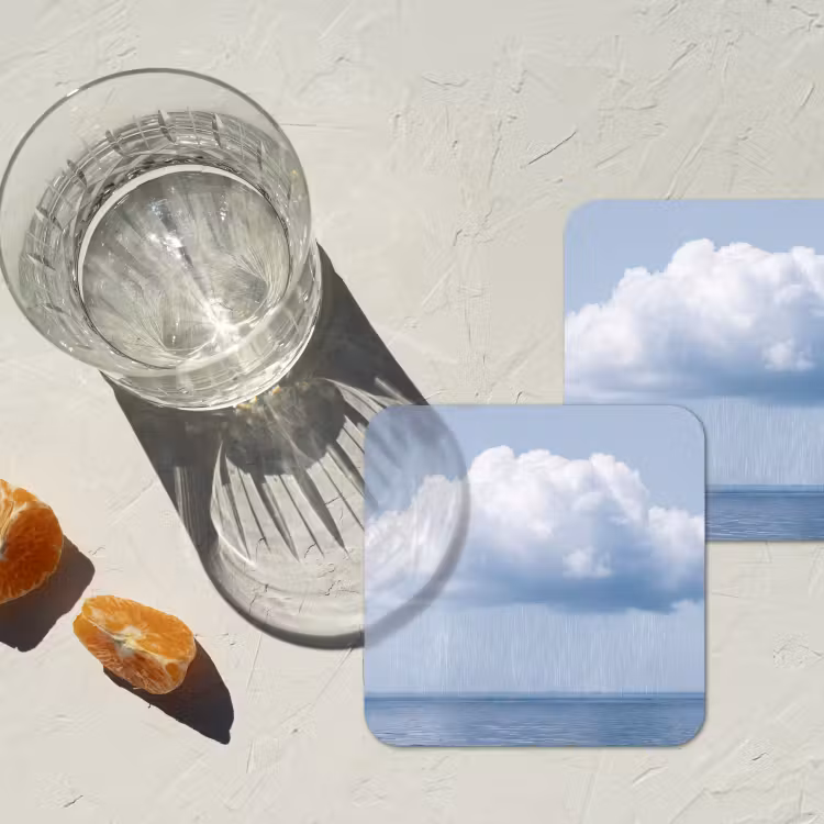 Untersetzer - Wolke – Regen – Natur - Wolk - Regen - Natuur onderzetter kurk middel