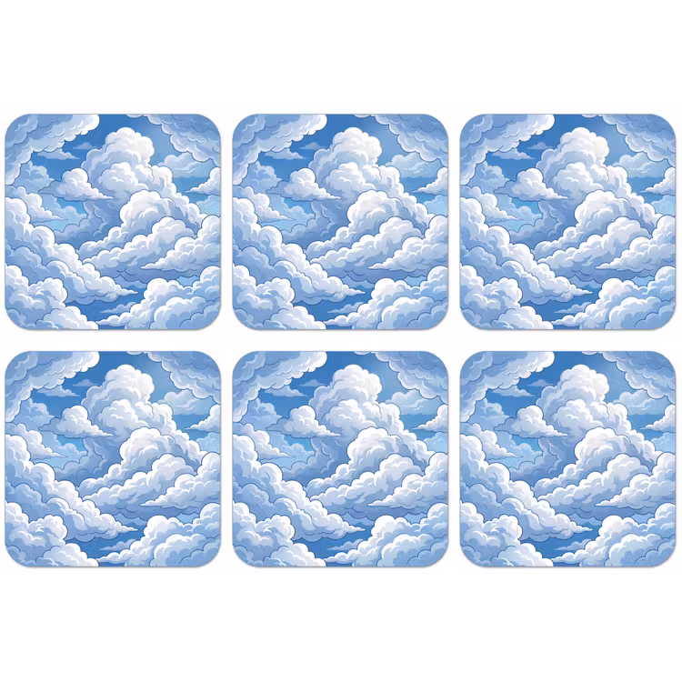 Wolken - Hemel - Abstract - Wit onderzetter kurk middel -zkaufland3dotto