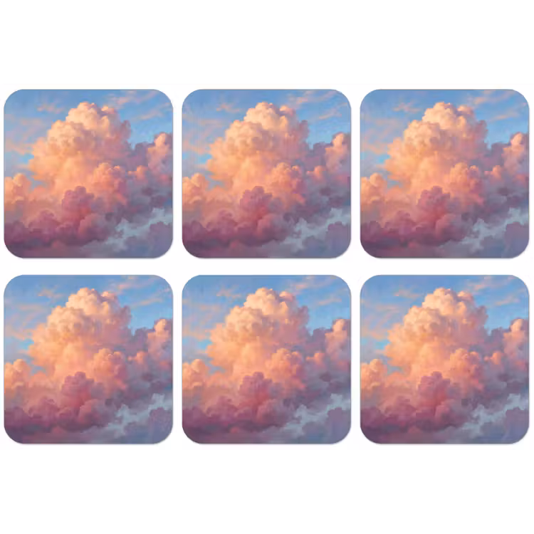 Wolken - Lucht - Natuur - Abstract - Kleurrijk onderzetter kurk middel -zkaufland3dotto