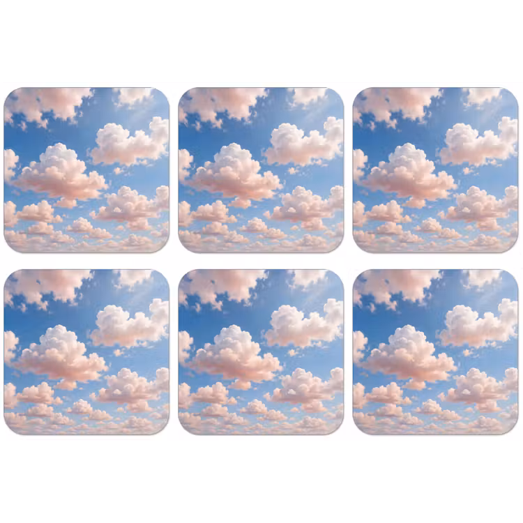 Wolken - Hemel - Natuur - Licht - Blauw onderzetter kurk middel -zkaufland3dotto