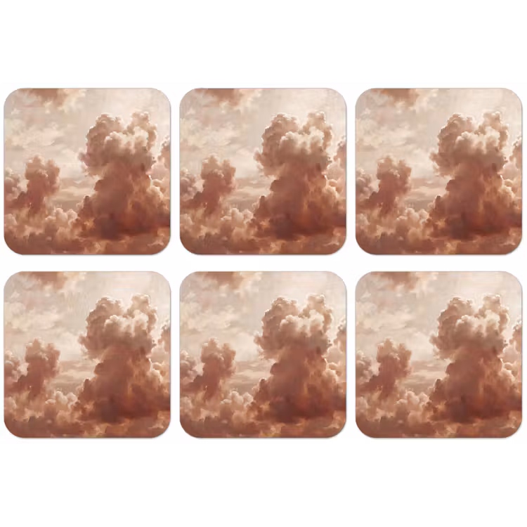 Wolken - Lucht - Natuur - Modern - Bruin onderzetter kurk middel -zkaufland3dotto