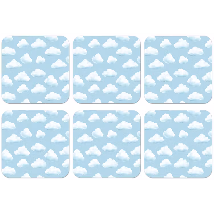 Wolken - Illustratie - Blauw onderzetter kurk middel 366 -zkaufland3dotto