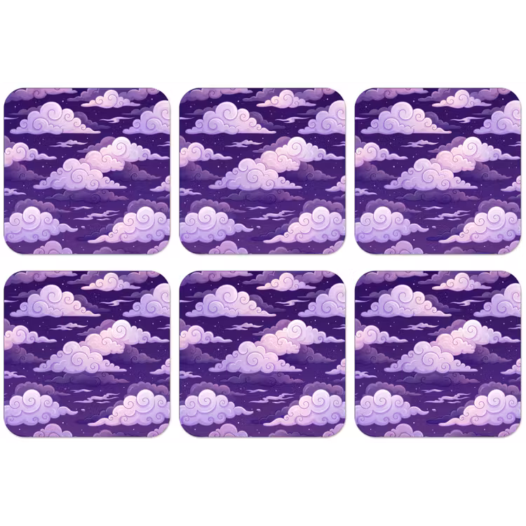 Wolken - Nacht - Natuur - Abstract - Paars onderzetter kurk middel -zkaufland3dotto