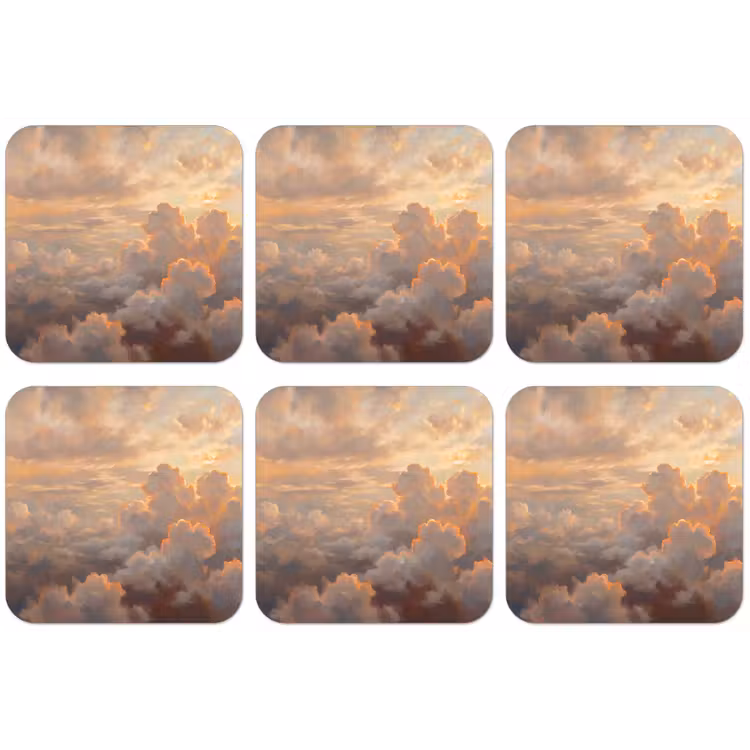 Wolken - Zonsondergang - Natuur - Abstract - Goud onderzetter kurk middel -zkaufland3dotto