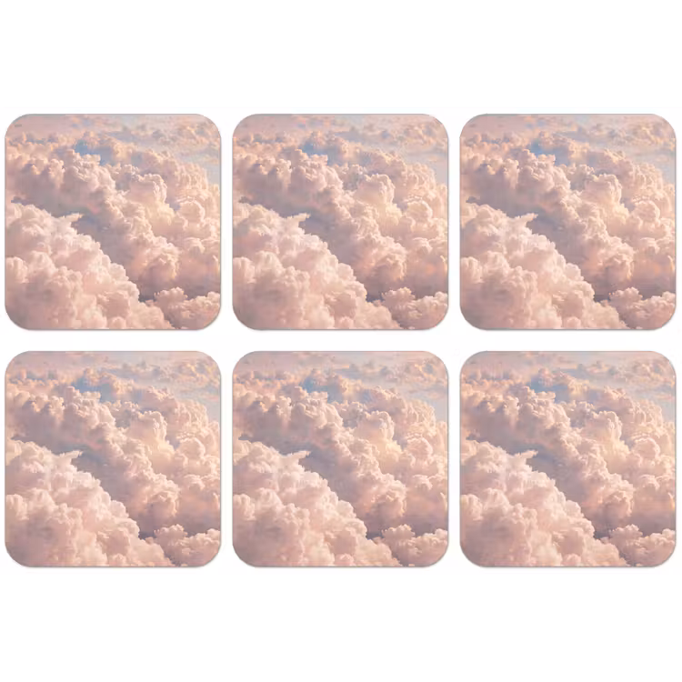 Wolken - Zonsondergang - Natuur - Pastel - Roze onderzetter kurk middel -zkaufland3dotto