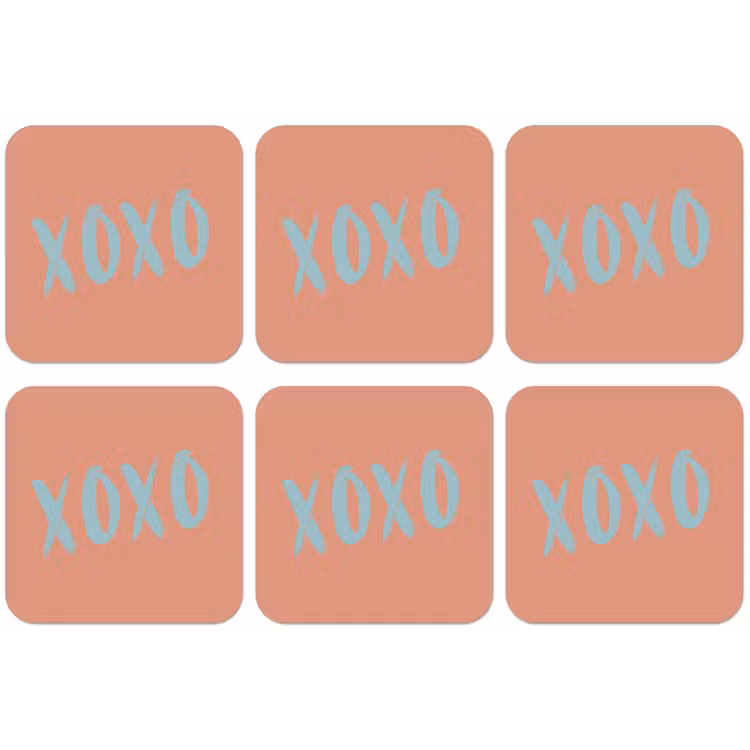 XOXO - Blauw - Perzikkleur onderzetter kurk middel -zkaufland3dotto