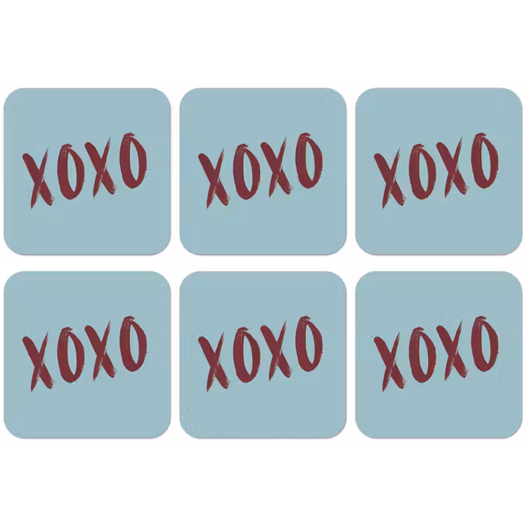 XOXO - Blauw - Rood onderzetter kurk middel -zkaufland3dotto