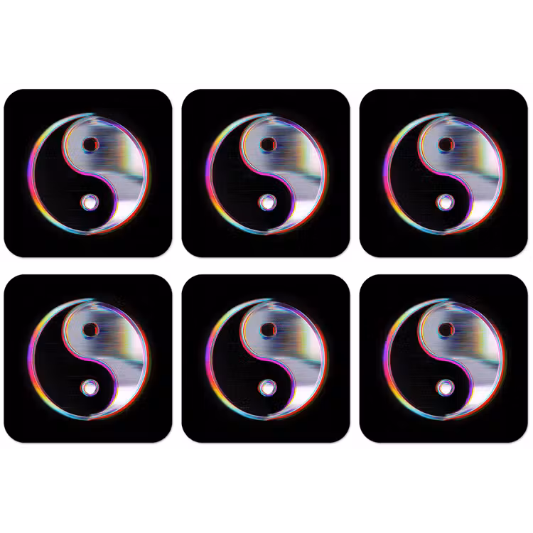 Yin-Yang - Cirkel - Regenboog onderzetter kurk middel -zkaufland3dotto
