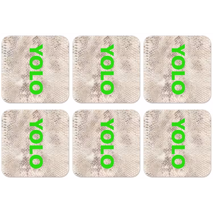 YOLO - Groen - Neon - Slangenprnt onderzetter kurk middel -zkaufland3dotto