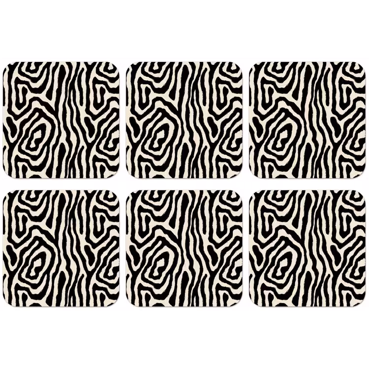 Zebra - Abstract - Zwart onderzetter kurk middel 366 -zkaufland3dotto