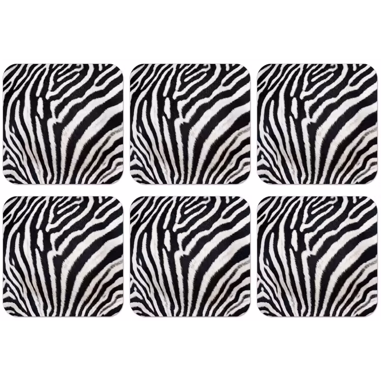 Zebra - Vacht - Klassiek - Zwart - Wit onderzetter kurk middel -zkaufland3dotto