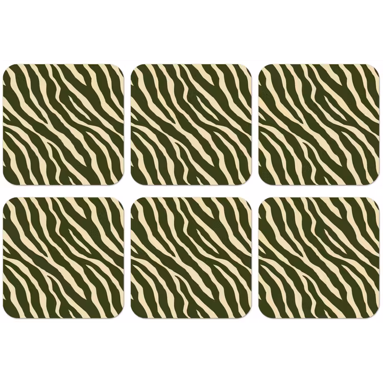 Zebra - Patroon - Groen onderzetter kurk middel 366 -zkaufland3dotto