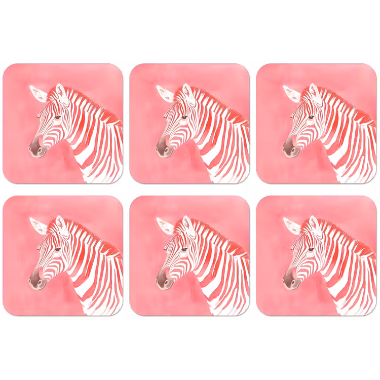 Zebra - Pink - Verf onderzetter kurk middel -zkaufland3dotto