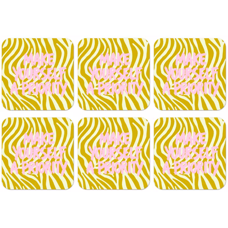 Zebraprint - Priority - Roze onderzetter kurk middel -zkaufland3dotto