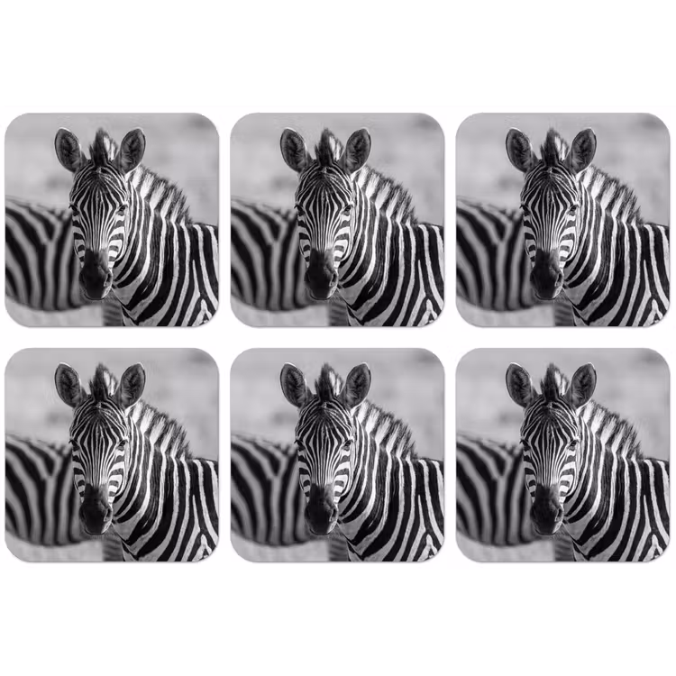 Zebra's - Zwart - Wit onderzetter kurk middel -zkaufland3dotto
