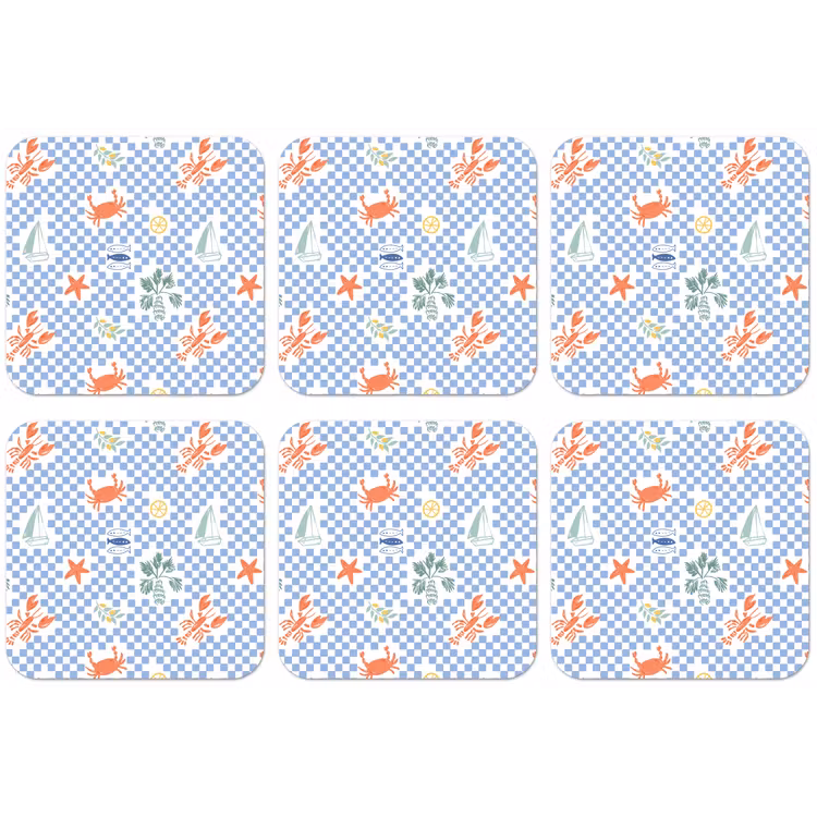 Zee - Sfeer - Zeilboot - Blauw onderzetter kurk middel 366 -zkaufland3dotto