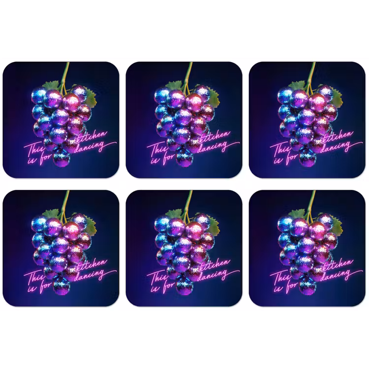 Quote - Neon - Disco - Druiven onderzetter kurk middel -zkaufland3dotto