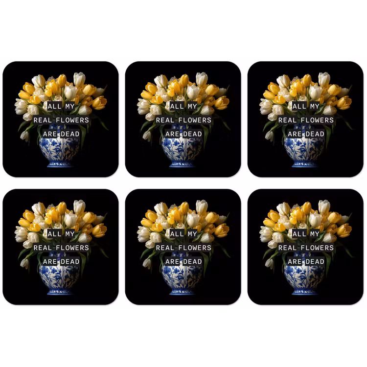 Quotes - Bloem - Tulp - Geel onderzetter kurk middel -zkaufland3dotto