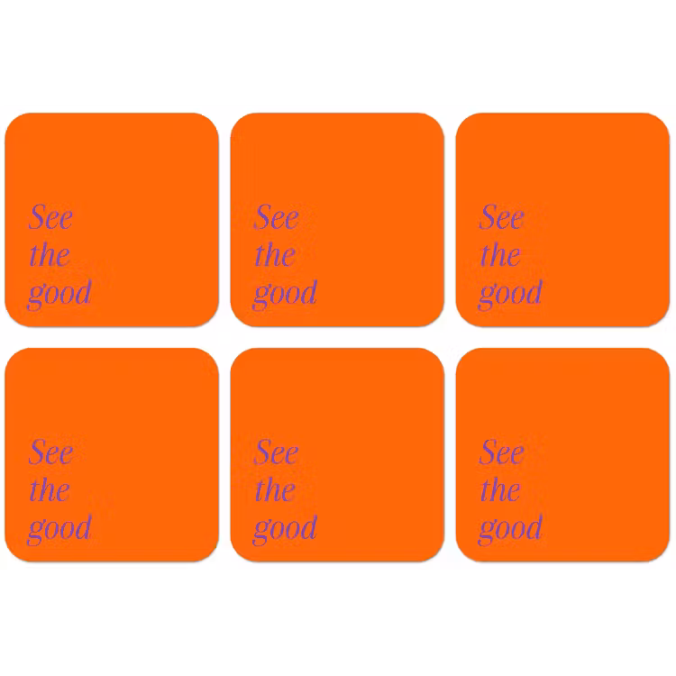 See te good - Paars - Oranje onderzetter kurk middel -zkaufland3dotto