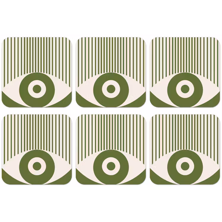 Abstract - Oog - Strepen - Modern - Groen onderzetter kurk middel -zkaufland3dotto