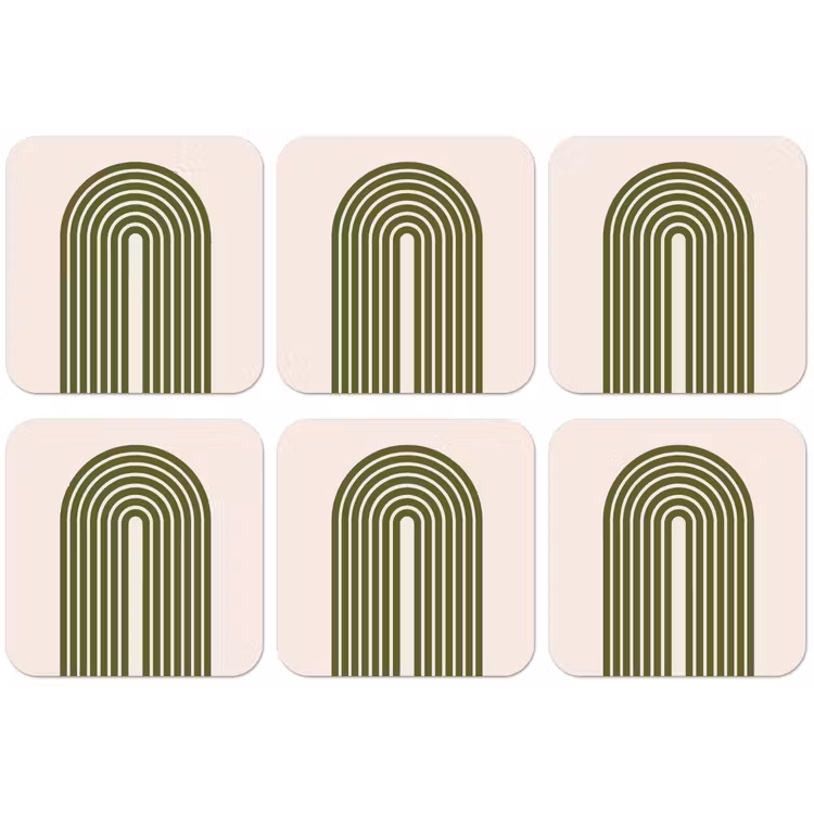 Abstract - Bogen - Modern - Groen - Kunst onderzetter kurk middel -zkaufland3dotto