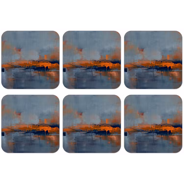 Abstract - Kleuren - Modern - Oranje - Grijs onderzetter kurk middel -zkaufland3dotto