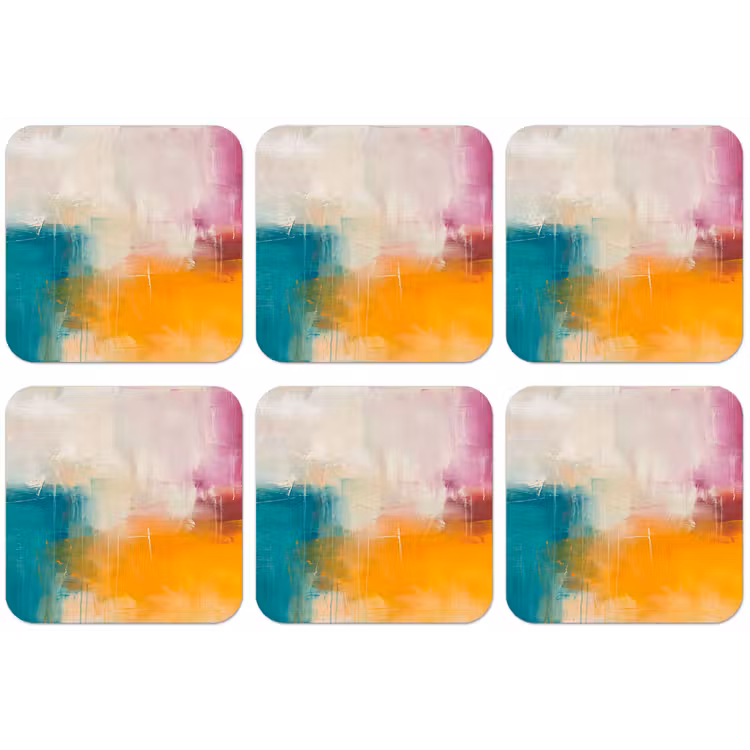 Abstract - Kleurrijk - Modern - Kunst - Oranje onderzetter kurk middel -zkaufland3dotto