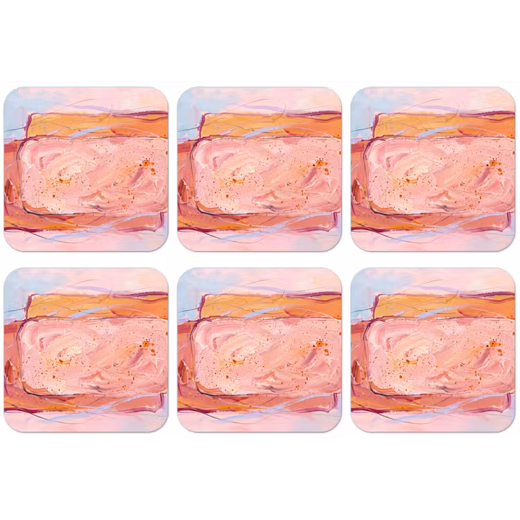 Abstract - Vormen - Modern - Roze onderzetter kurk middel -zkaufland3dotto