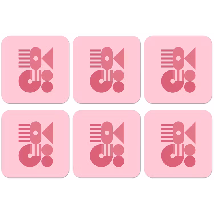 Abstract - Geometrisch - Vormen - Roze onderzetter kurk middel -zkaufland3dotto