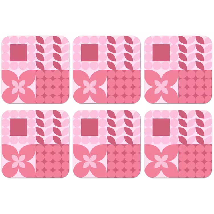 Abstract - Geometrisch - Patroon - Modern - Roze onderzetter kurk middel -zkaufland3dotto