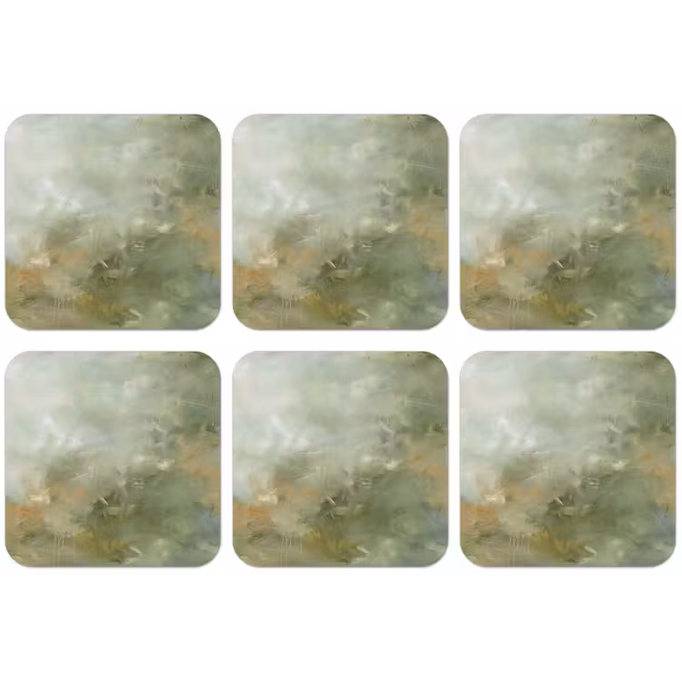 Abstract - Groen - Beige - Modern - Kunst onderzetter kurk middel -zkaufland3dotto