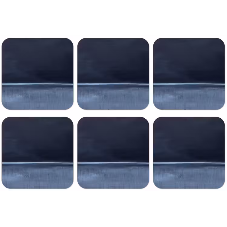 Abstract - Horizontale lijn - Minimalistisch - Donkerblauw - Kunst onderzetter kurk middel -zkaufland3dotto