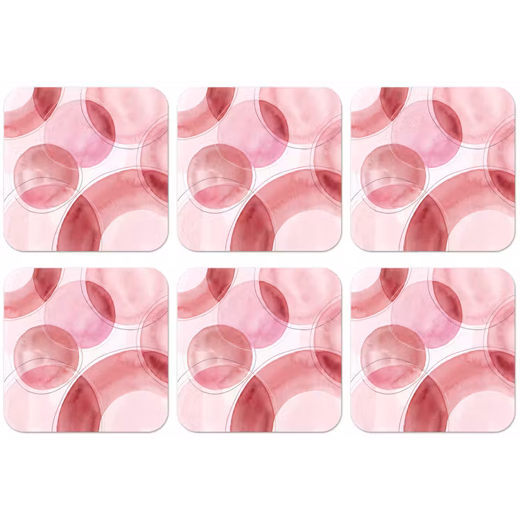 Abstract - Cirkels - Modern - Roze - Kunst onderzetter kurk middel -zkaufland3dotto