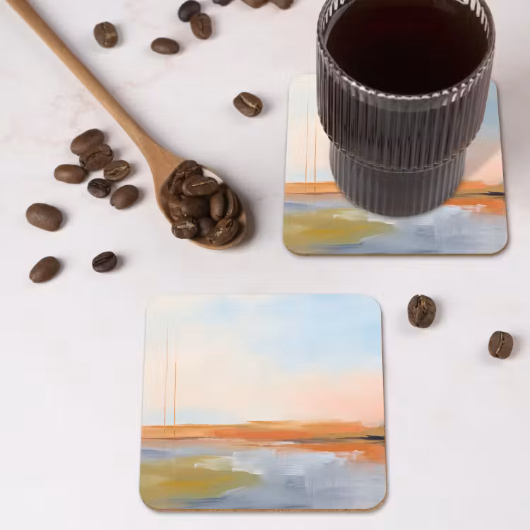 Abstract - Landschap - Horizon - Modern - Kleurrijk onderzetter kurk middel -sfeer2