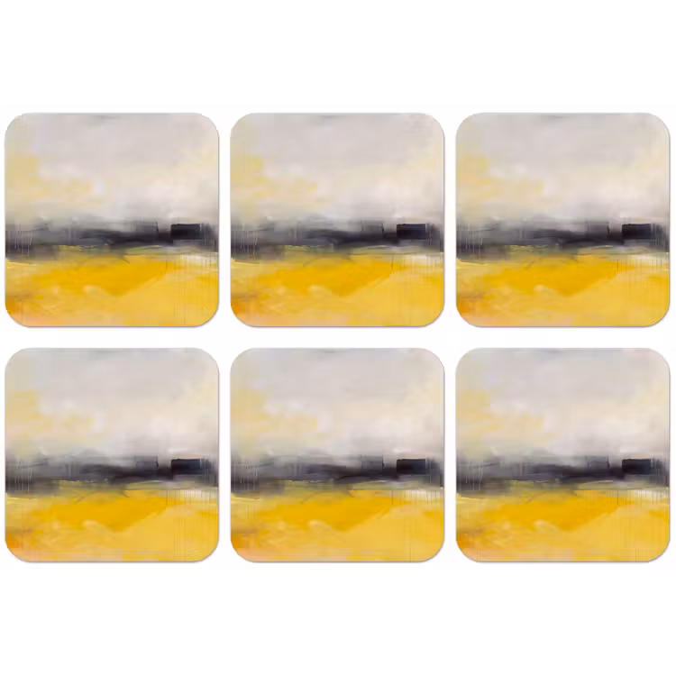 Abstract - Landschap - Modern - Geel onderzetter kurk middel -zkaufland3dotto