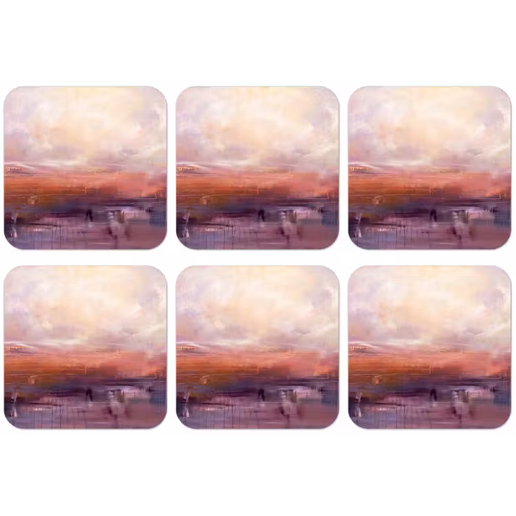 Abstract - Landschap - Modern - Paars - Oranje onderzetter kurk middel -zkaufland3dotto