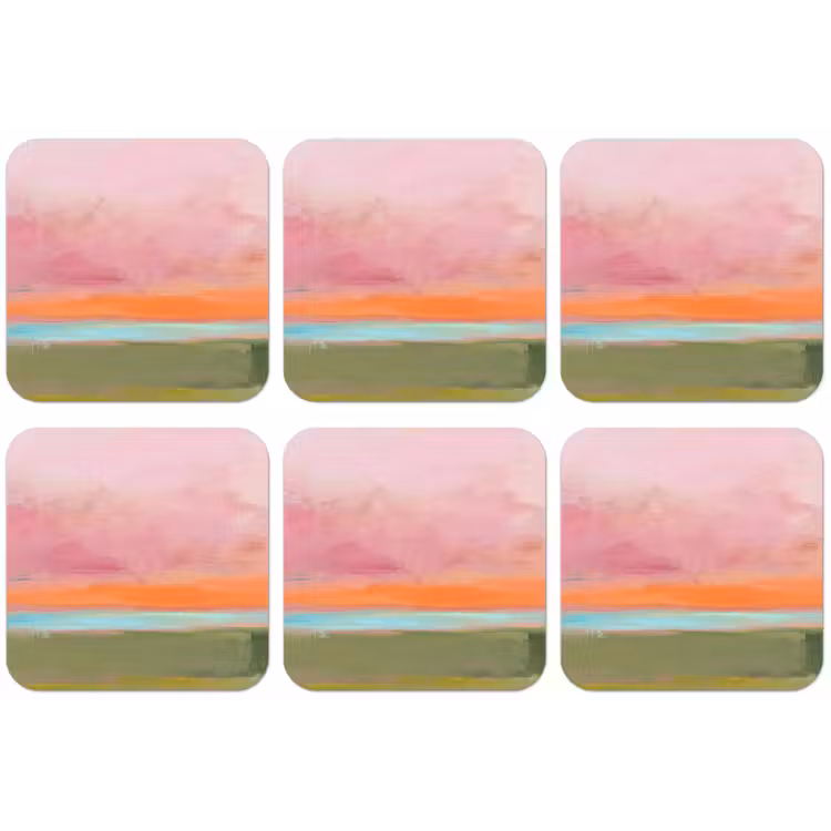 Abstract - Landschap - Modern - Roze - Oranje onderzetter kurk middel -zkaufland3dotto