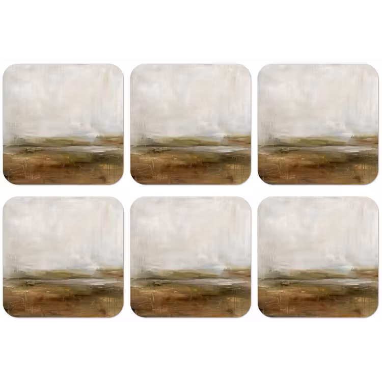 Abstract - Landschap - Natuur - Beige - Bruin onderzetter kurk middel -zkaufland3dotto