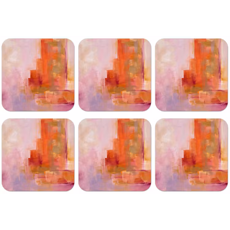 Abstract - Borstelstreken - Kunst - Paars - Goud onderzetter kurk middel -zkaufland3dotto