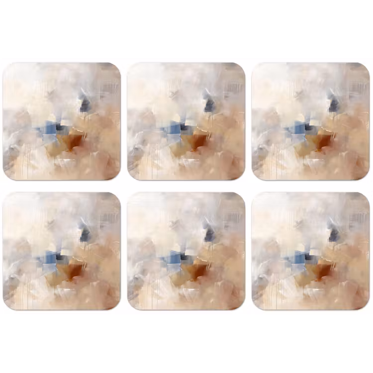 Abstract - Borstelstreken - Modern - Beige - Kunst onderzetter kurk middel -zkaufland3dotto
