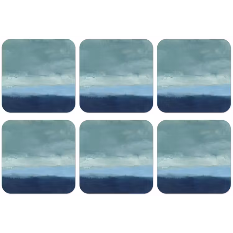 Abstract - Lagen - Rust - Modern - Blauw onderzetter kurk middel -zkaufland3dotto