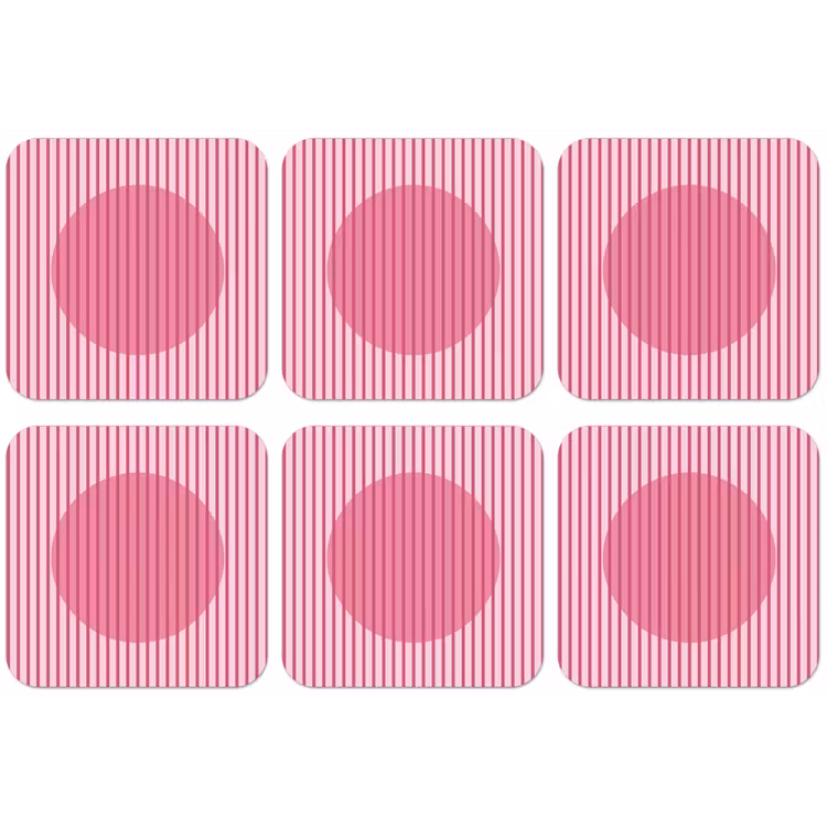 Abstract - Strepen - Ovaal - Roze - Modern onderzetter kurk middel -zkaufland3dotto