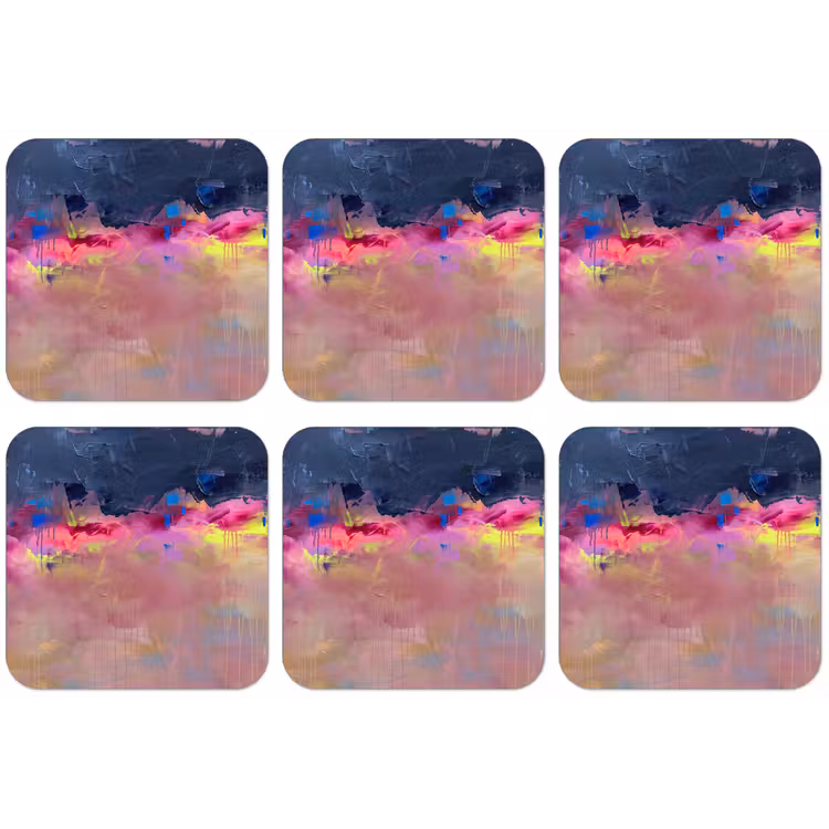 Abstract - Textuur - Kleuren - Modern - Roze onderzetter kurk middel -zkaufland3dotto